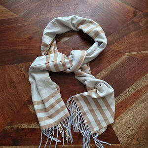 Women's Unbranded 100% Cashmere Plaid Scarf One Size Beige Brown